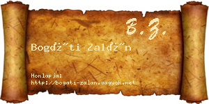 Bogáti Zalán névjegykártya
